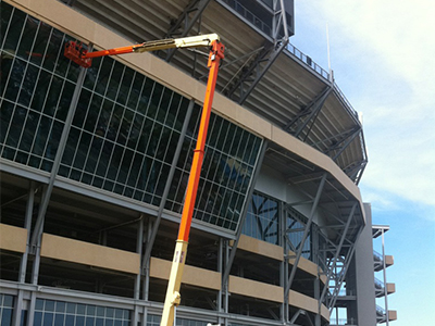 Cleaning Windows at PSU's Beaver Stadium