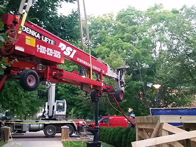 Denka Lift Being Transported to Job Site