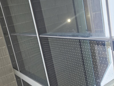 Feather Friendly Bird Dot System installed across window panels